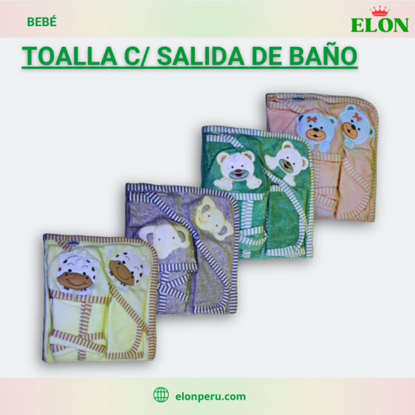 Toalla con Salida de baño para bebé - Imagen 2