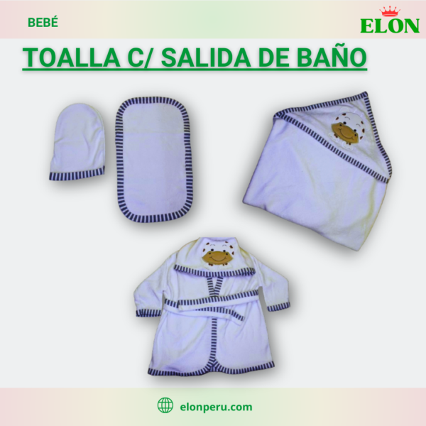 Toalla con salida de baño para bebé